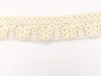 Thumbnail for Off White Net Lace Trim With Floral Embroidery And Gold Sequins, Sequinned Trim, Wedding Trim Bridal Trim