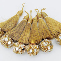 Thumbnail for Gold Sequins And Mirror Ball Tassels Latkan, Indian Latkans, Blouse Latkan