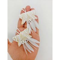 Thumbnail for White Handmade Beaded Tassels With Long Sequins, Sequin Latkan, Beaded Latkans