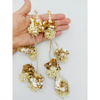 Thumbnail for Gold Sequins And Pearl Bead Tassels Latkan, Indian Latkans, Blouse Latkan