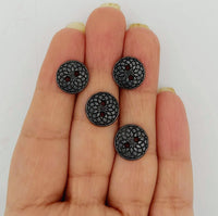 Thumbnail for Grey Tone Round Carved Small Metal Buttons, 10mm buttons, Craft Buttons