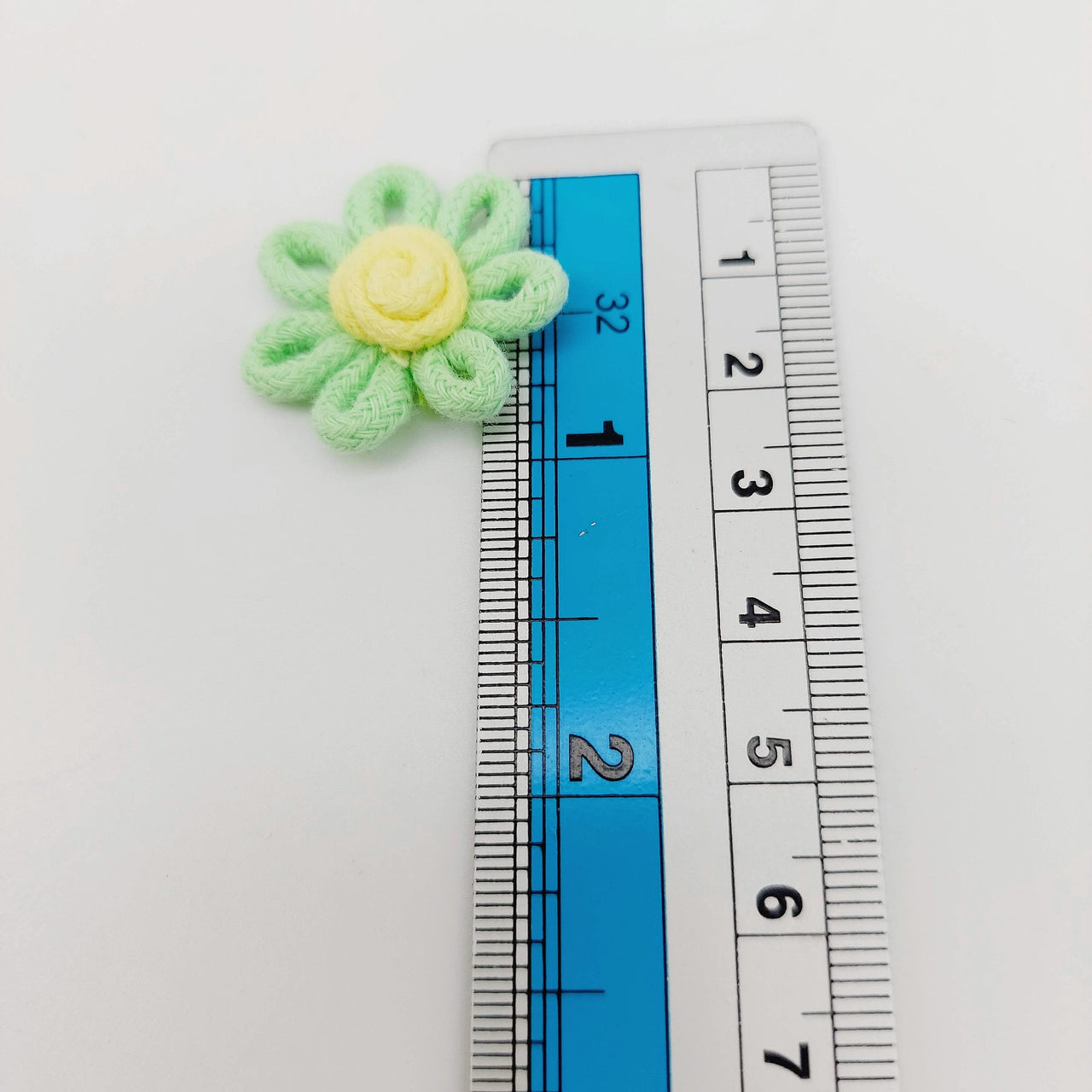 Green and Yellow Floral Applique, Flower Motifs x 5
