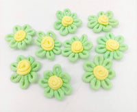 Thumbnail for Green and Yellow Floral Applique, Flower Motifs x 5