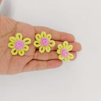 Thumbnail for Yellow and Pink Floral Applique, Flower Motifs x 5