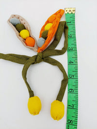 Thumbnail for Hand Embroidered Peas in a Pod Applique, Peach Embroidery, Seed Pod Applique