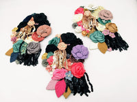 Thumbnail for Handcrafted Multicolor Floral Applique With Sequins Fringe Tassel