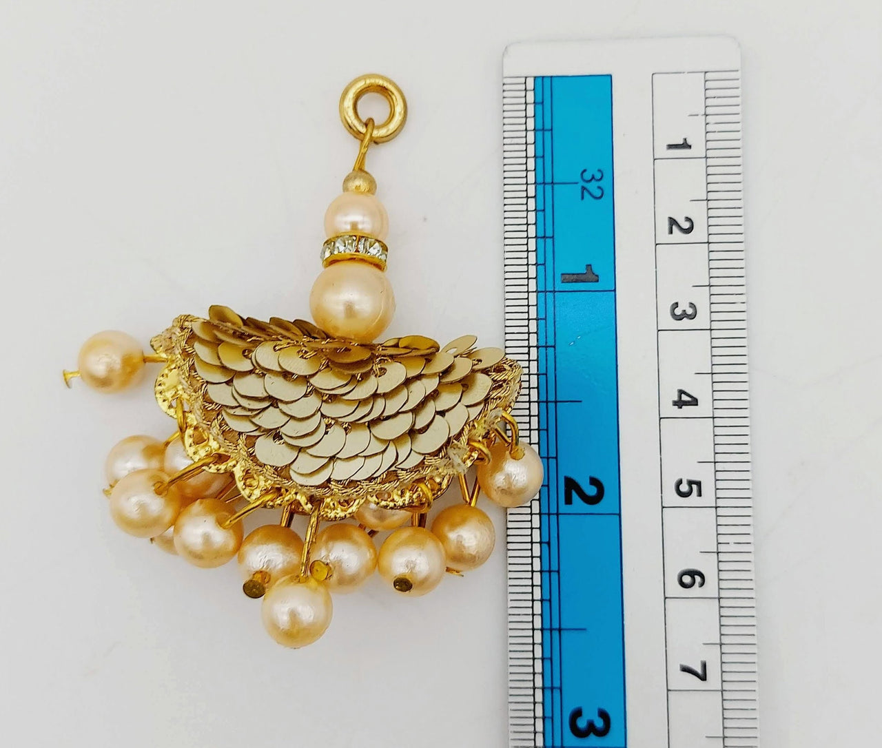 Gold Pearl Beads and Sequins Tassels Latkan, Indian Latkans, Blouse Latkan