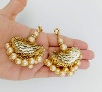 Thumbnail for Gold Pearl Beads and Sequins Tassels Latkan, Indian Latkans, Blouse Latkan