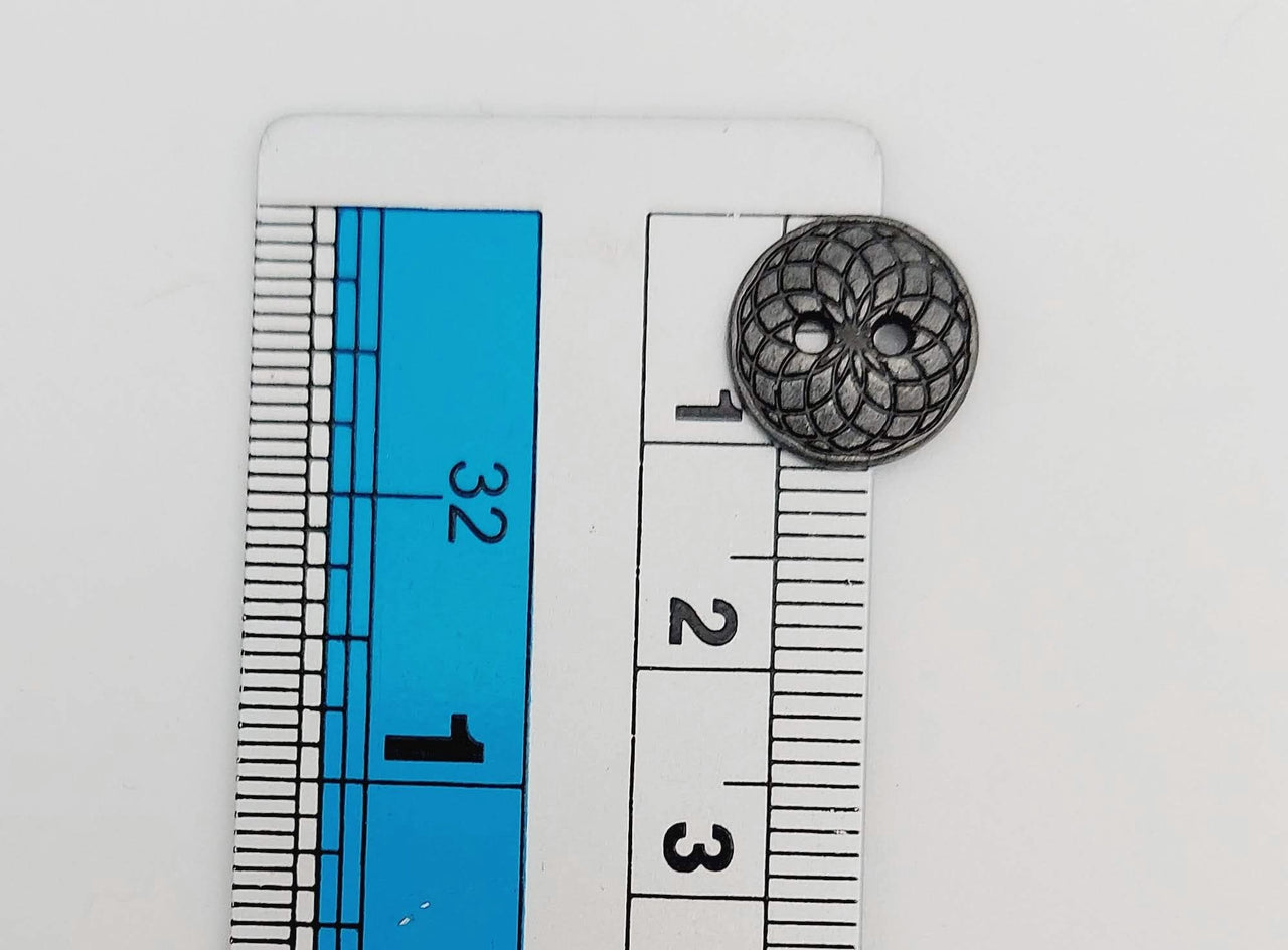 Grey Tone Round Carved Small Metal Buttons, 10mm buttons, Craft Buttons