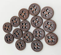 Thumbnail for Copper Tone Carved Round Small Metal Buttons, 10mm buttons, Craft Buttons