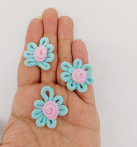 Thumbnail for Blue and Pink Floral Applique, Flower Motifs x 5