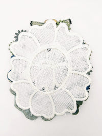 Thumbnail for Grey Hand Embroidered Floral Applique With Beads, Rhinestones,Bugle Beads