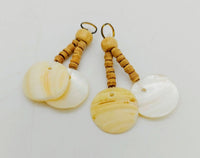 Thumbnail for Seashells Handmade Tassel with Wood Beads, Boho Tassel Latkan, 1 Pair
