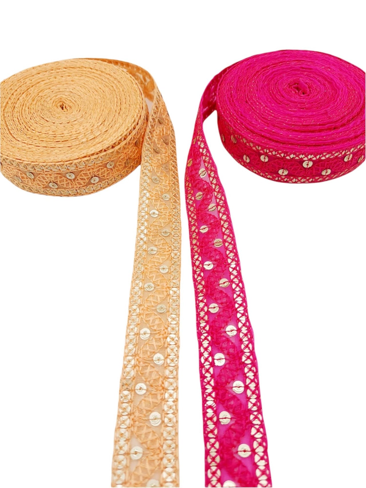 Embroidered Lace Trim Sequins Trim 3 Yards Decorative Sari Border Costume Ribbon Crafting Sewing Tape