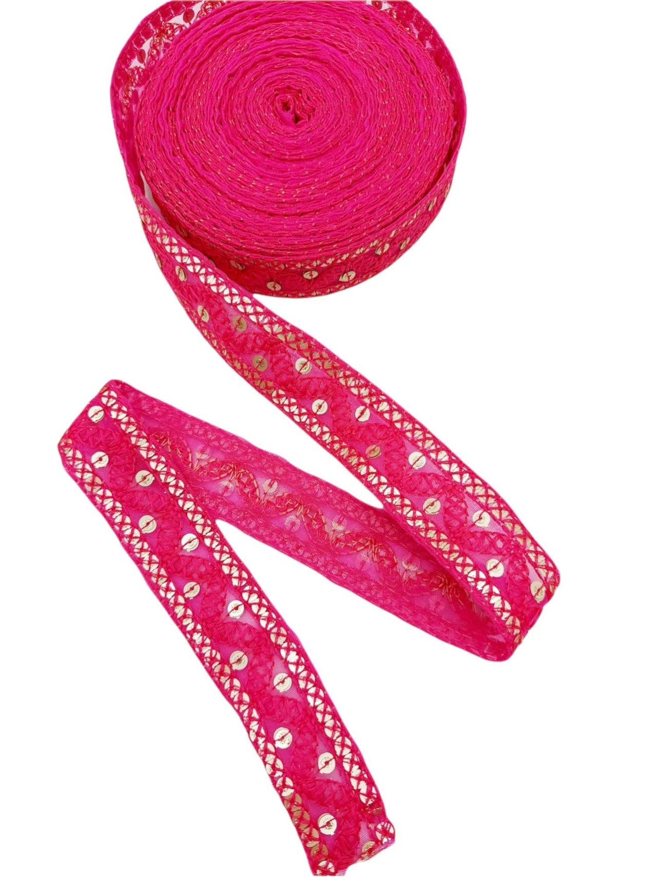 Embroidered Lace Trim Sequins Trim 3 Yards Decorative Sari Border Costume Ribbon Crafting Sewing Tape