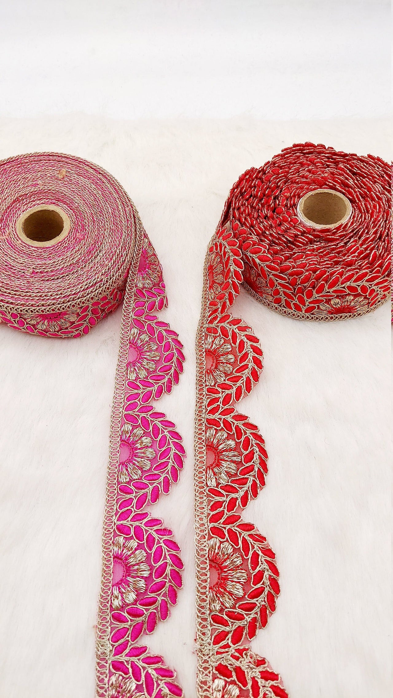 Embroidered Scallop Lace Trim, 9 Yards Trim Sewing Decorative Ribbon, Scallop Trim