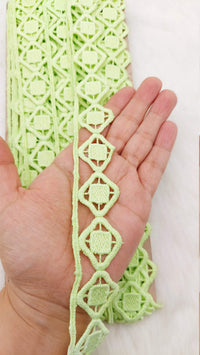 Thumbnail for Fringe Trim Geometric Pattern, Cotton Embroidered Crafting Edging Lace Trim, Trim by 10 Yards