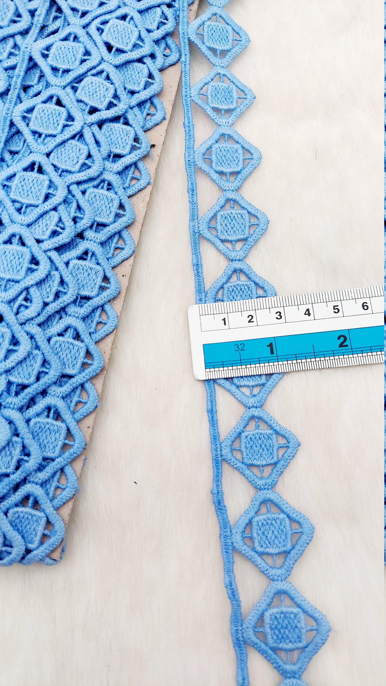 Fringe Trim Geometric Pattern, Cotton Embroidered Crafting Edging Lace Trim, Trim by 10 Yards