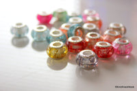 Thumbnail for 9mm Crack Resin Transparent Charm Beads x 10