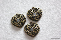 Thumbnail for 5 x Zinc Alloy Bronze Heart pendants