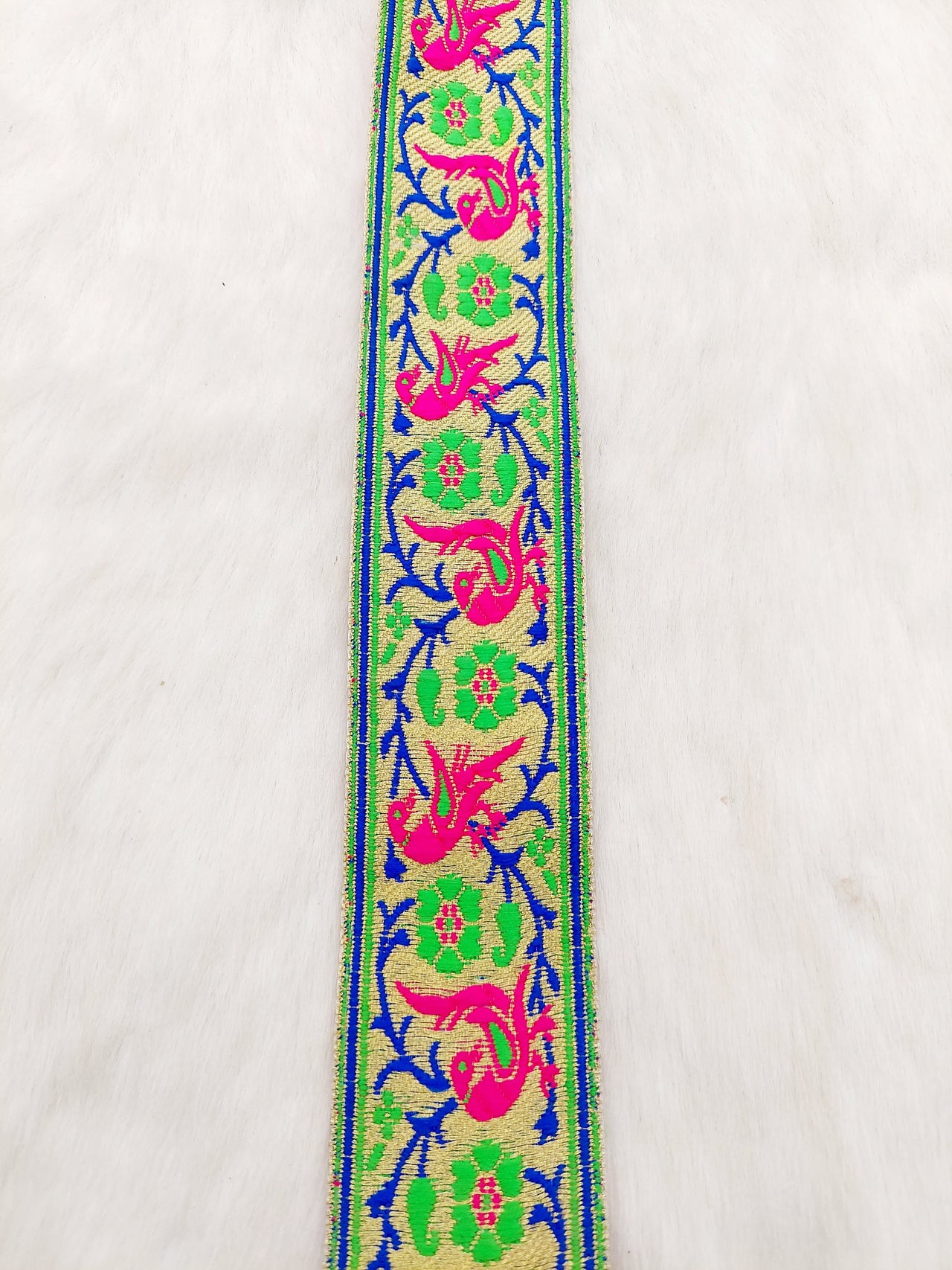 Polyester Jacquard Saree Border, Birds Woven Thread Work Trim, Jacquard Trimming Decorative Trim