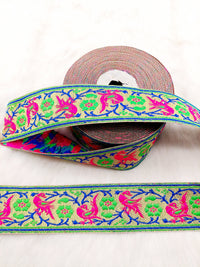 Thumbnail for Polyester Jacquard Saree Border, Birds Woven Thread Work Trim, Jacquard Trimming Decorative Trim