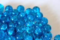 Thumbnail for 12 mm Turquoise Crackle Glass Beads x 10