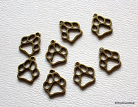 Thumbnail for 5 x Dog Paws Bronze tone Charms / Pendants 17mmx17mm