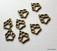 Thumbnail for 5 x Dog Paws Bronze tone Charms / Pendants 17mmx17mm