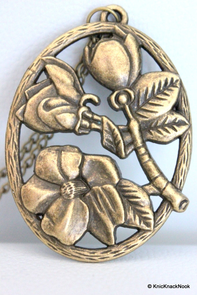 1 x Retro Bronze Rose Pendant