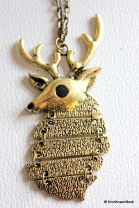 Thumbnail for 1 x Bronze Tone Cute Deer Head Elk Pendant