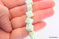 Thumbnail for Light Green Cube Opaque Glass Beads 10mm