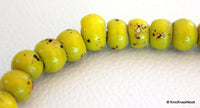 Thumbnail for Yellow Green Round Opaque Glass Beads with Colour dots 8mm