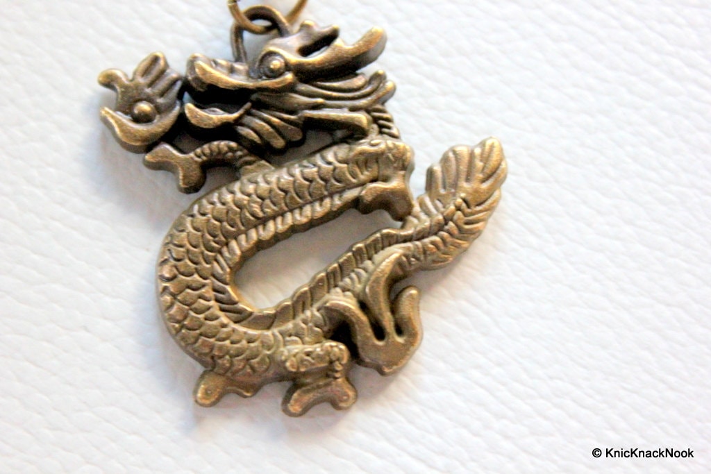 1 x Bronze Tone Dragon Pendant