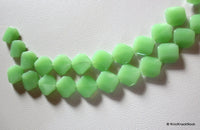 Thumbnail for Green Square Opaque Glass Beads 20x20mm