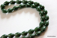Thumbnail for Green Briolette Teardrop Glass Beads 12mm, Jewellery Making Beads