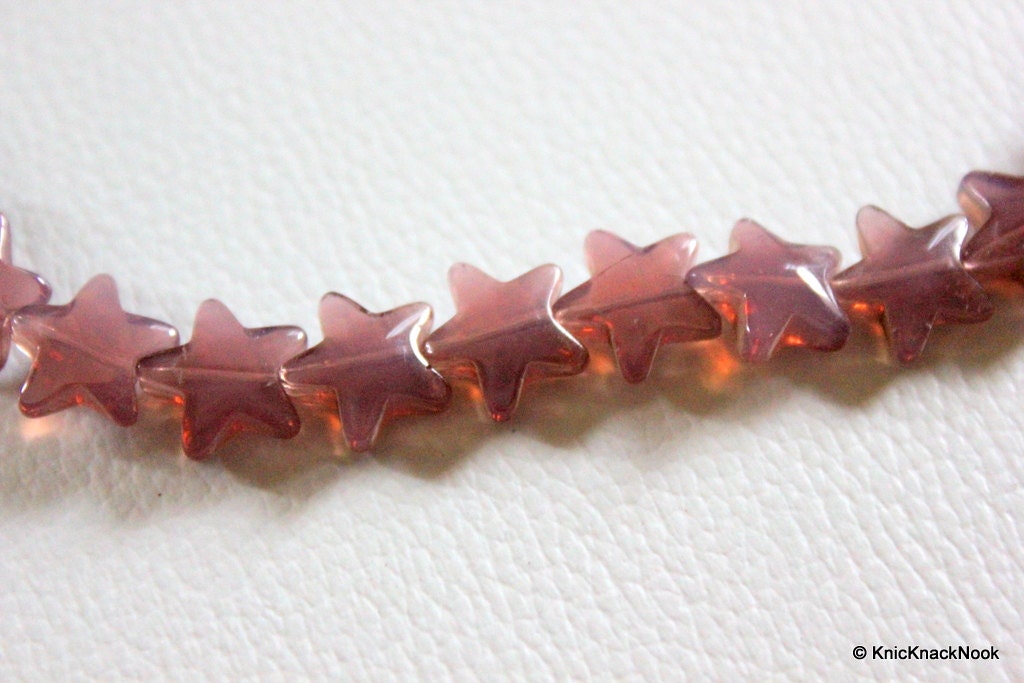 Brown Star Shaped Glass Beads 13mm