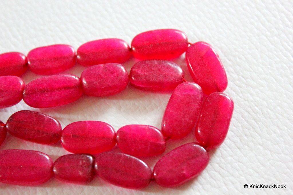 Maroon Red Oval Bean Shaped Glass Beads
