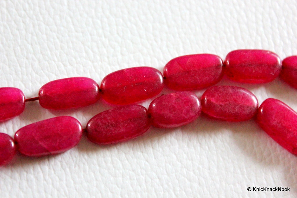 Maroon Red Oval Bean Shaped Glass Beads