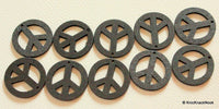 Thumbnail for 10 x Peace Shaped Black Colour Wood Beads 24mm