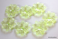 Thumbnail for 7 x Green Flower Transparent Acrylic Beads 3.8cmx3.5cm