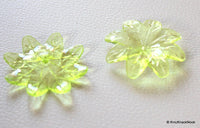 Thumbnail for 7 x Green Flower Transparent Acrylic Beads 3.8cmx3.5cm