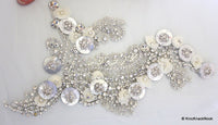 Thumbnail for Faux Swarovski Crystal, Pearl, Silver Beaded Applique Wedding Bridal Accessories