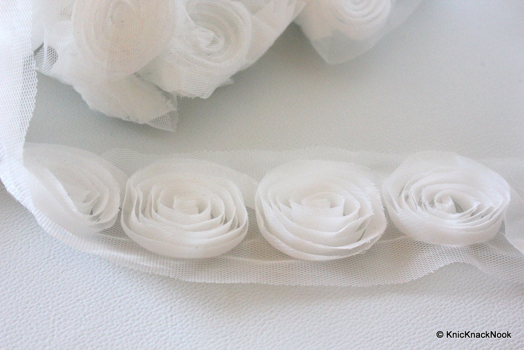 White Rose One Yard Lace Trims, Indian Laces, Indian Trims