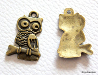 Thumbnail for 5 x Zinc Alloy Bronze Tone Owl Charm Pendants 15mm x 22mm