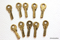 Thumbnail for 10 x Zinc Alloy Bronze Tone Key Pendants / Charms