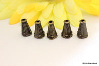 Thumbnail for 5 x Bronze Tone Conical Spacer Beads/Charms 7mmx12mm