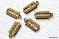 Thumbnail for 5 x Zinc Alloy Bronze Tone Blade Charm Pendants 20mm x 9mm