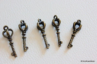 Thumbnail for 5 x Zinc Alloy Bronze Tone Key Charm Pendants 22mm x 8mm