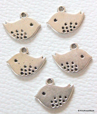Thumbnail for 5 x Dove Charms Zinc Alloy Silver Tone 12mm x 18mm
